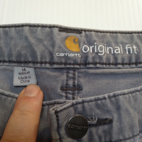 Carhartt Grey Carpenter Jean's Sz 14 - Picture 9 of 14